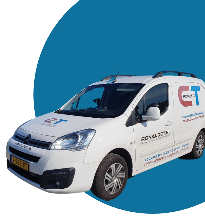 De servicebus van RonaldCT voor computerhulp op locatie in Noord-Groningen