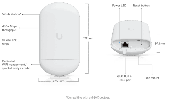NanoStation 5AC Loco (No PoE Adapter)